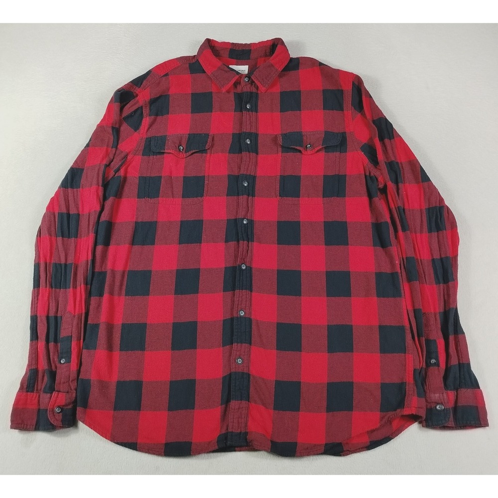 Sonoma Goods For Life Flannel Shirt Mens 2XLT Red Plaid Lumberjack Cabincore